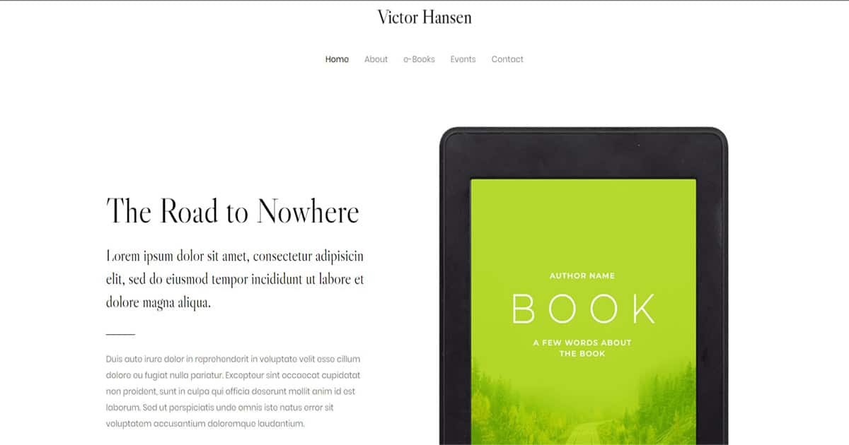 Náhled designu e‑Book Author