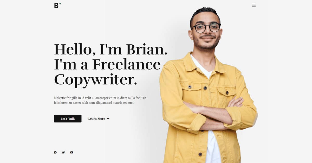 Náhled designu Freelance Copywriter