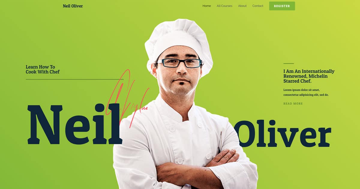 Náhled designu Online Cooking Courses