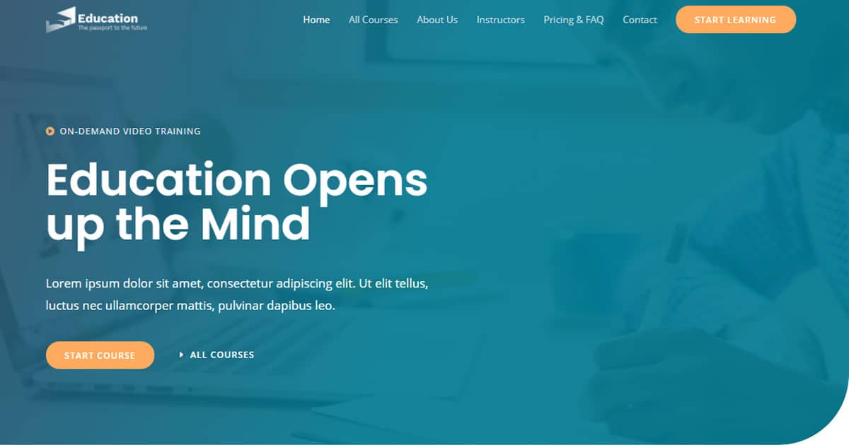 Náhled designu Online Courses