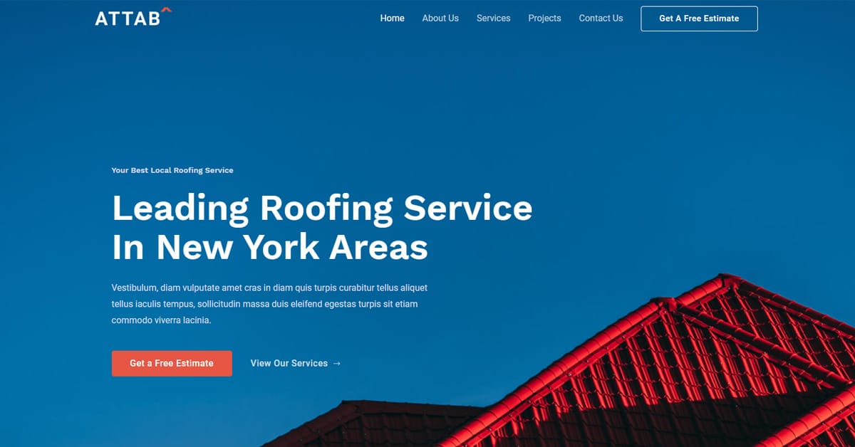 Náhled designu Roofing Services