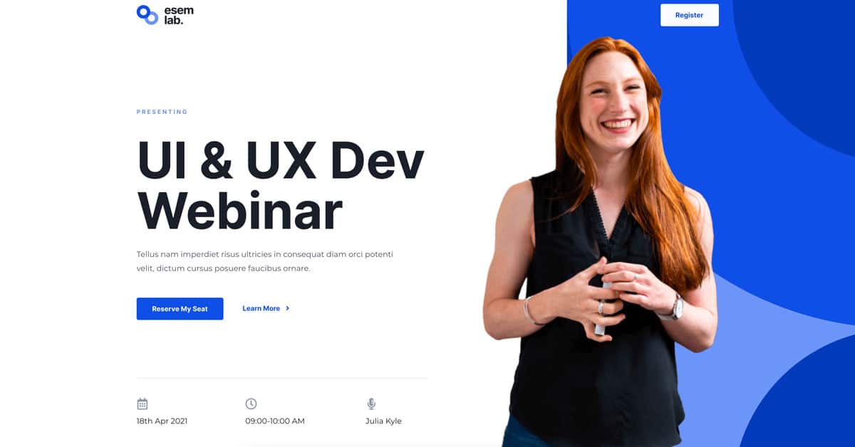 Náhled designu Webinar