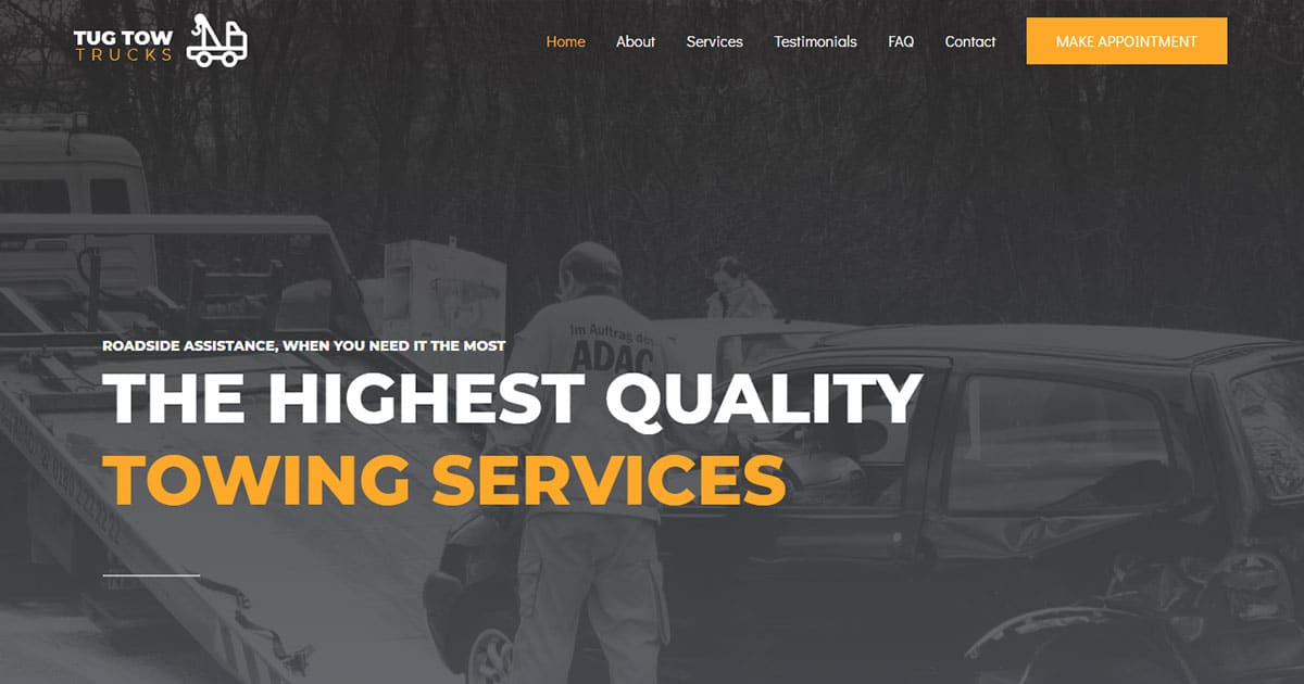 Náhled designu Towing Services​
