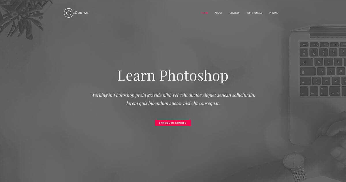 Náhled designu eCourse – Learn Photoshop