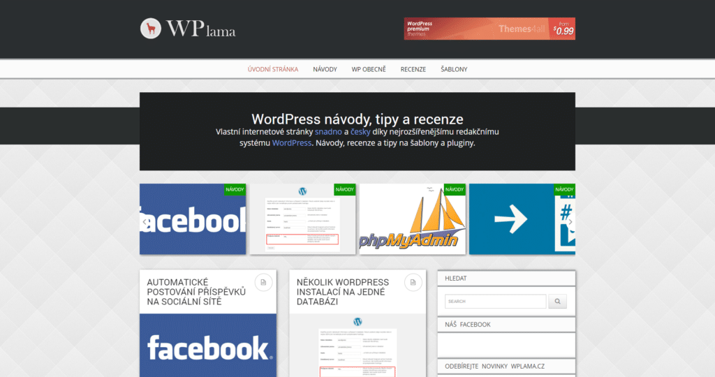 Web WPlama v roce 2014