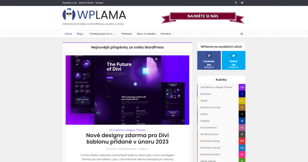 Web WPlama v roce 2023