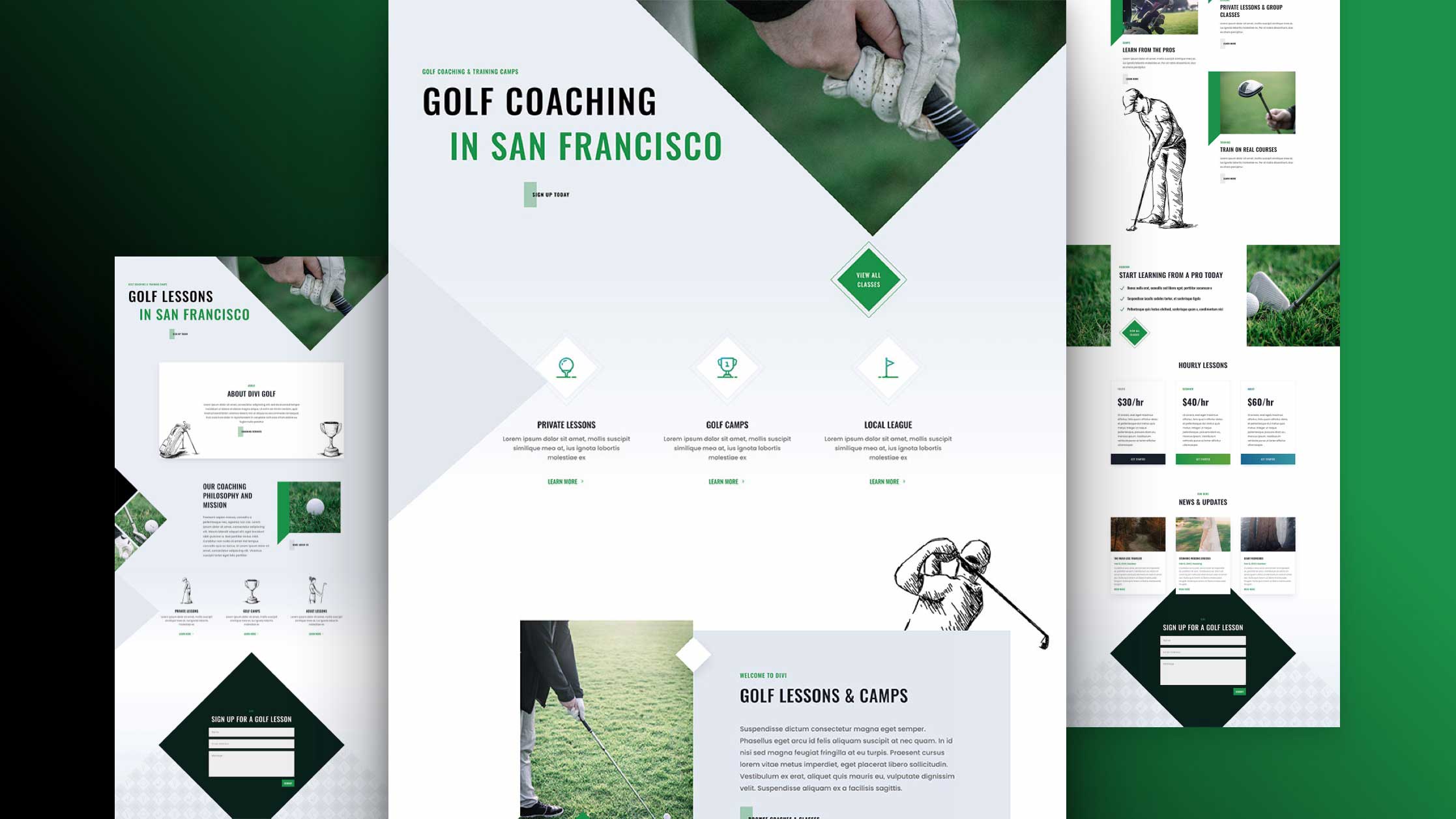 Náhled designu Golf Lessons