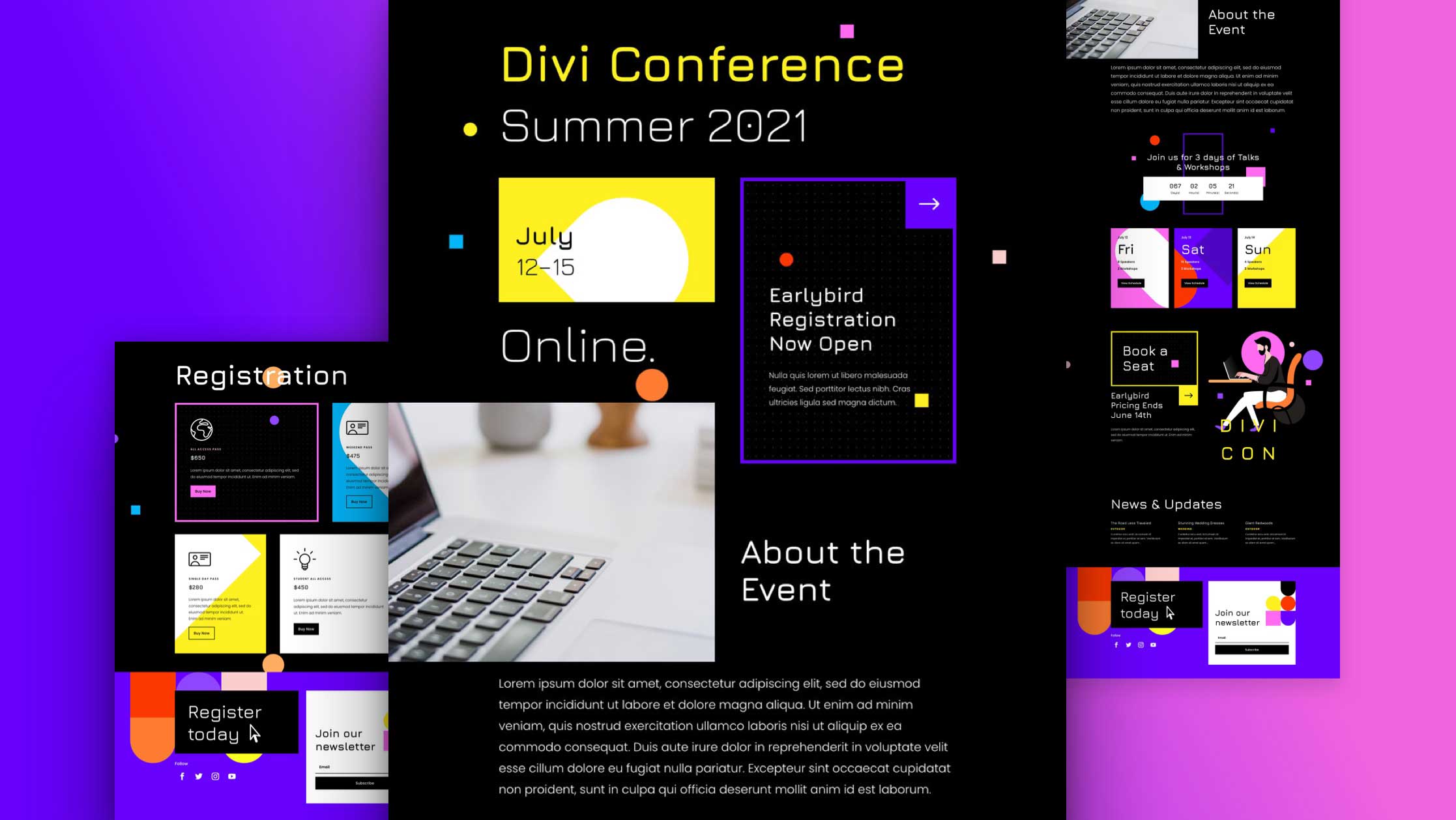 Náhled designu Virtual Conference