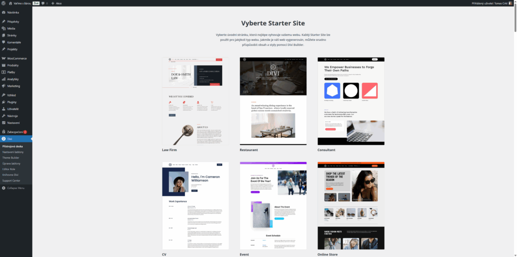 Divi Starter Sites