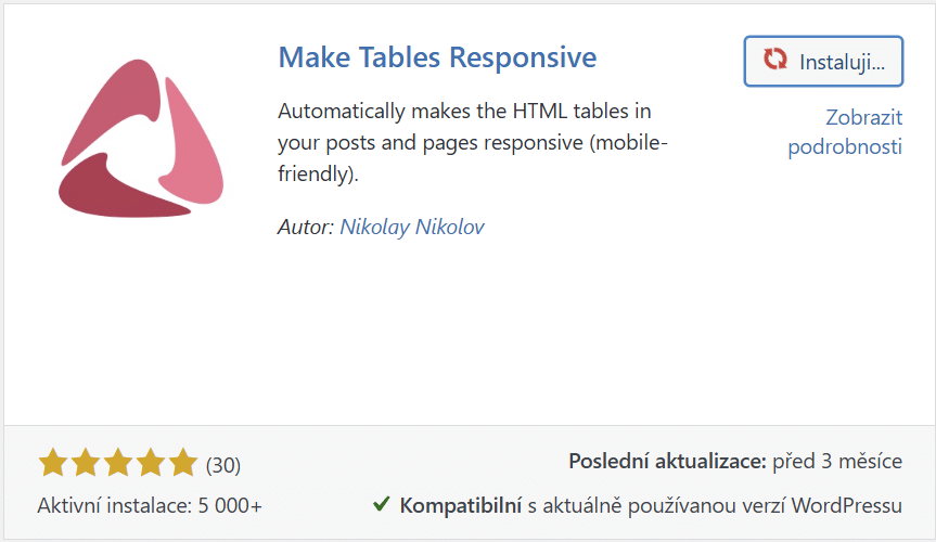 Make Tables Responsive plugin