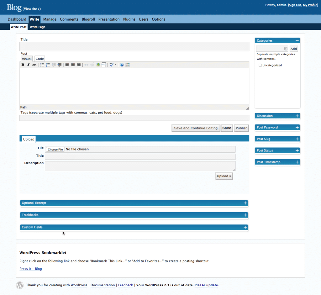 WordPress 2.3