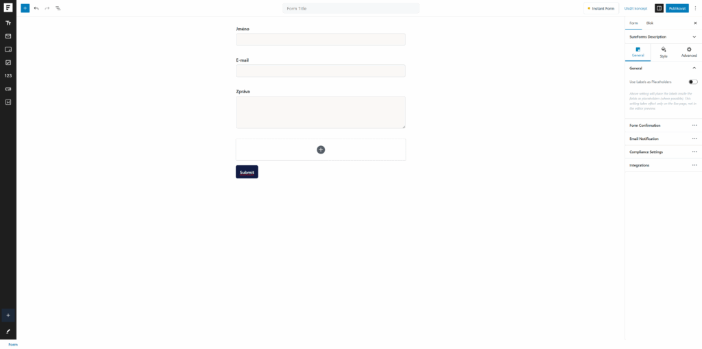 Vizuální builder (drag & drop)