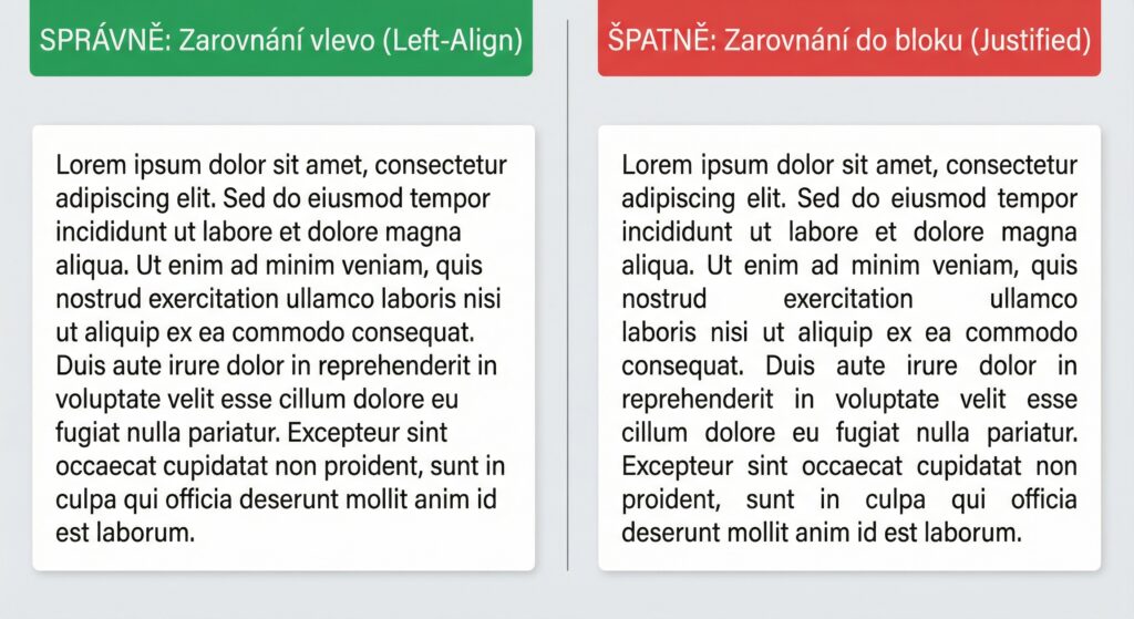 Ukázky zarovnání textu