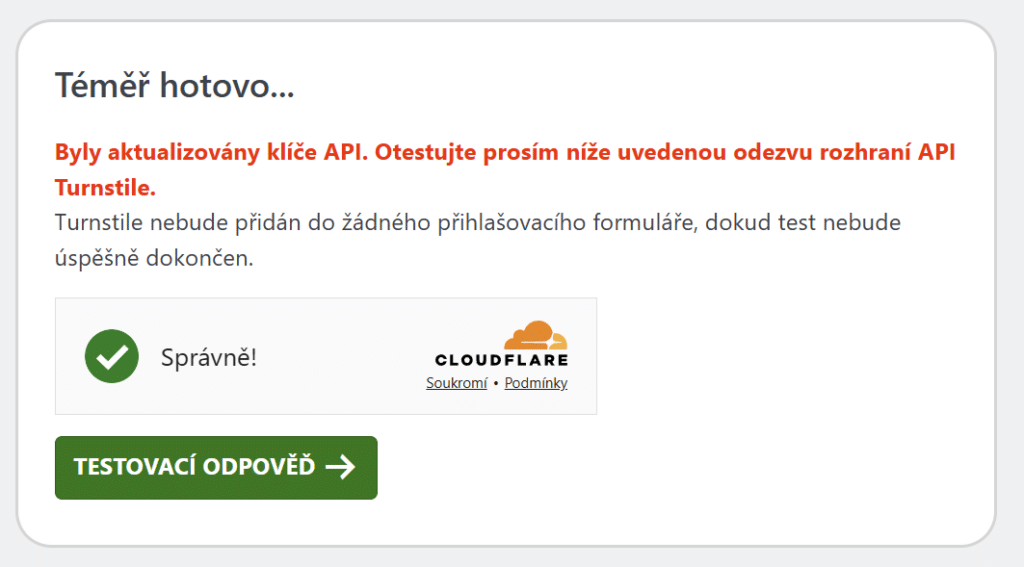 Testování API klíčů