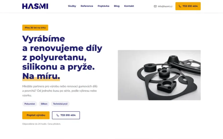 Úvodní stránka webu hasmi.cz