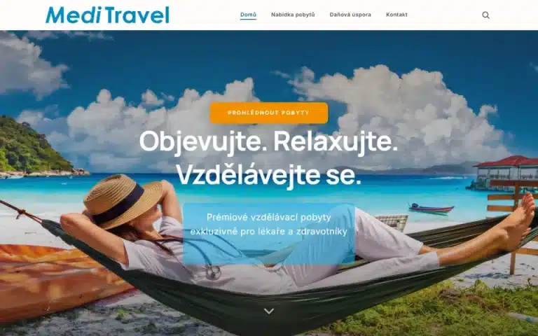 Úvodní stránka webu meditravel.cz