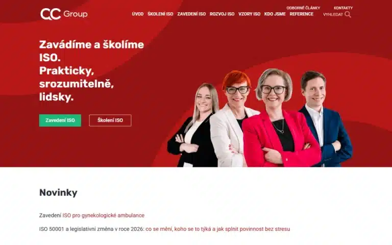 Úvodní stránka webu qcgroup.cz