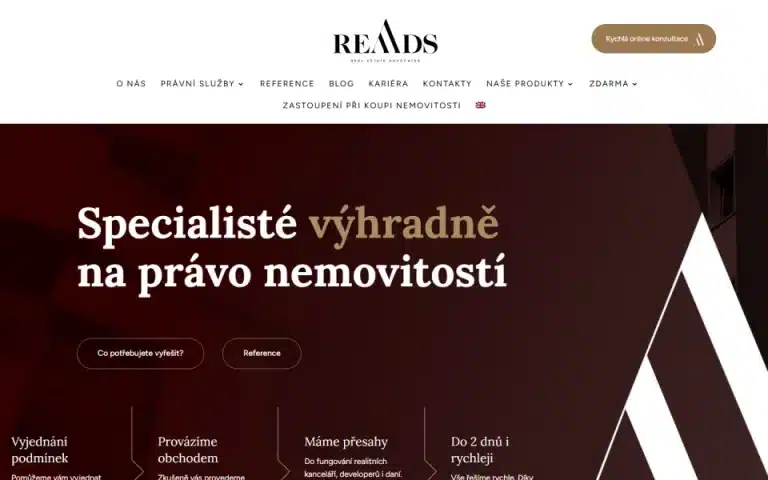 Úvodní stránka webu realitniadvokati.cz
