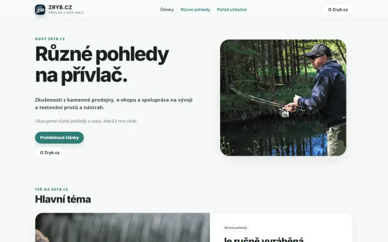 Úvodní stránka webu zryb.cz